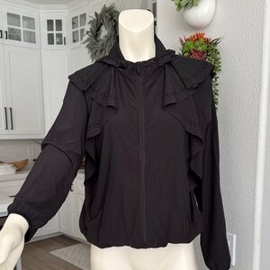 Lucky in Love Black Jacket with Ruffle Detail size L